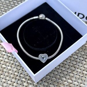 Pandora 7.5 bracelet with charm